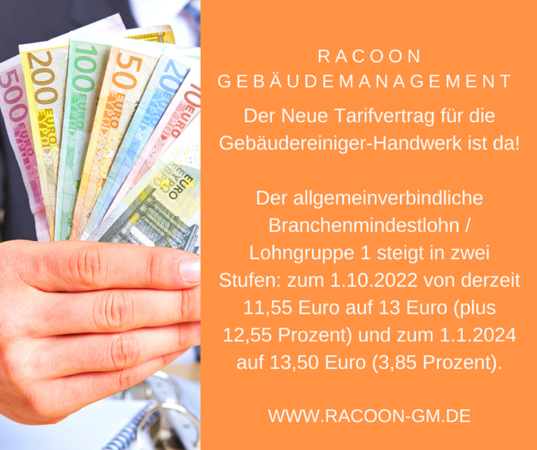 Tarifvertrag GebäudereinigerHandwerk ab 01.10.2022 Racoon